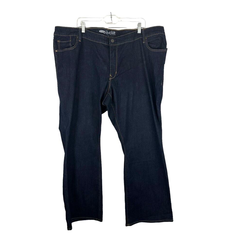 Old Navy Wide Leg Jeans Rockstar Womens Size 26 High Rise‎ Dark Wash 5 Pocket